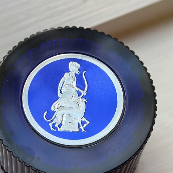 Avon Blue vintage cream sachet glass container Moonwind - Picture 2 of 13